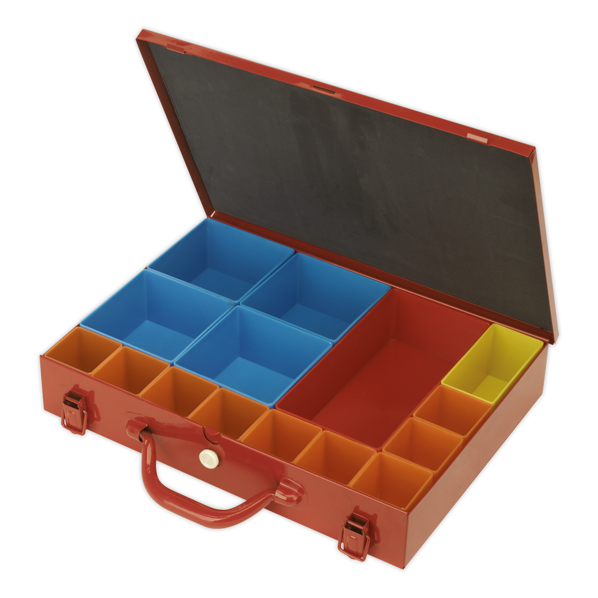 Metal Case with 15 Storage Bins