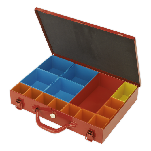 Metal Case with 15 Storage Bins