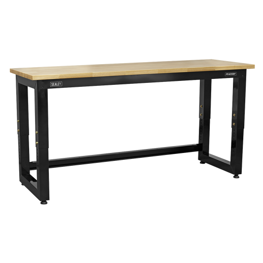 Steel Adjustable Workbench with Wooden Worktop 1830mm - Heavy-Duty