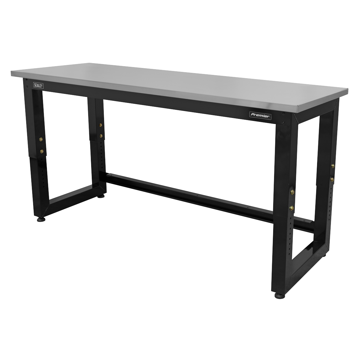 Steel Adjustable Workbench with Stainless Steel Worktop 1830mm - Heavy-Duty