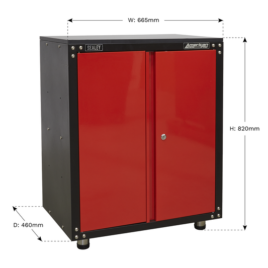 Modular 2 Door Cabinet with Worktop 665mm