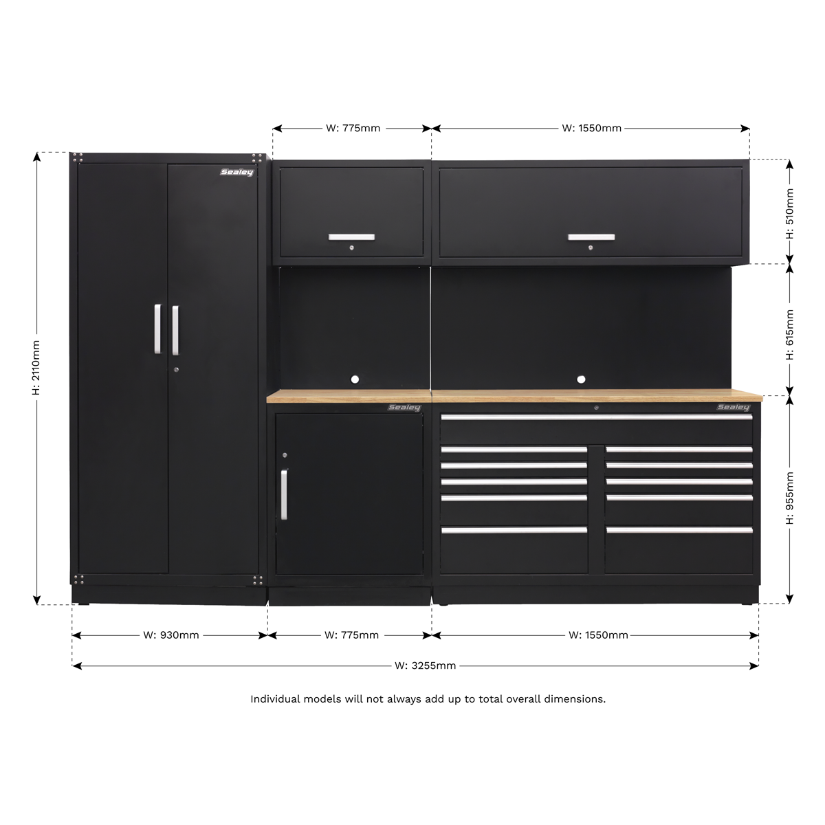 Premier 3.3m Storage System - Oak Worktop