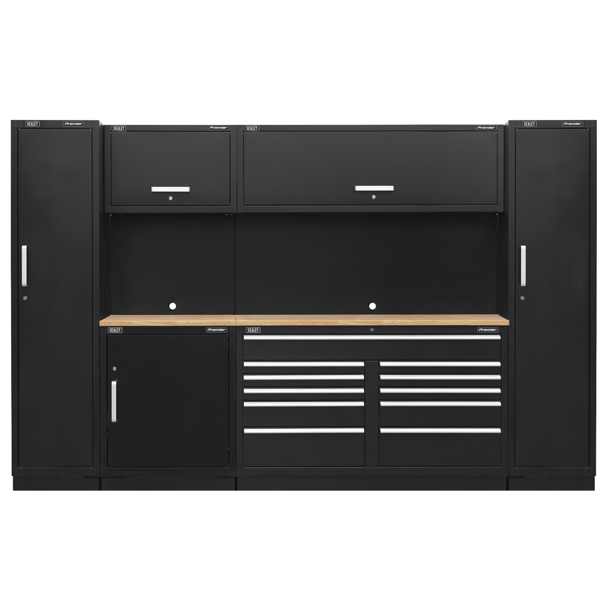 Premier 3.3m Storage System - Pressed Wood Worktop