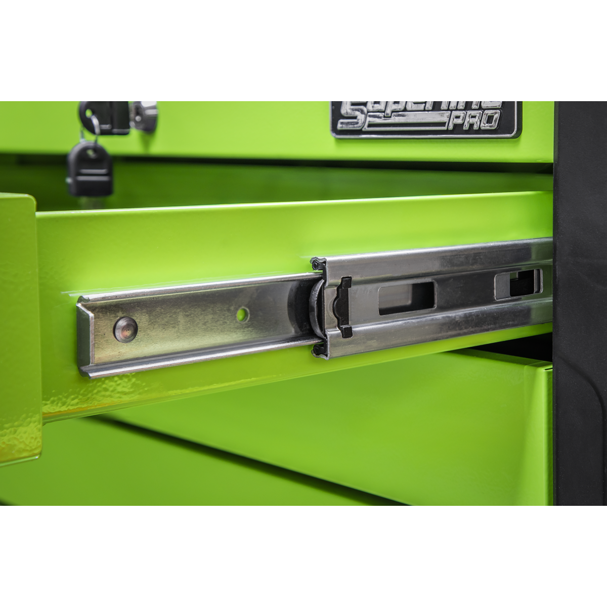 4 Drawer Push-to-Open Topchest with Ball-Bearing Slides - Hi-Vis Green