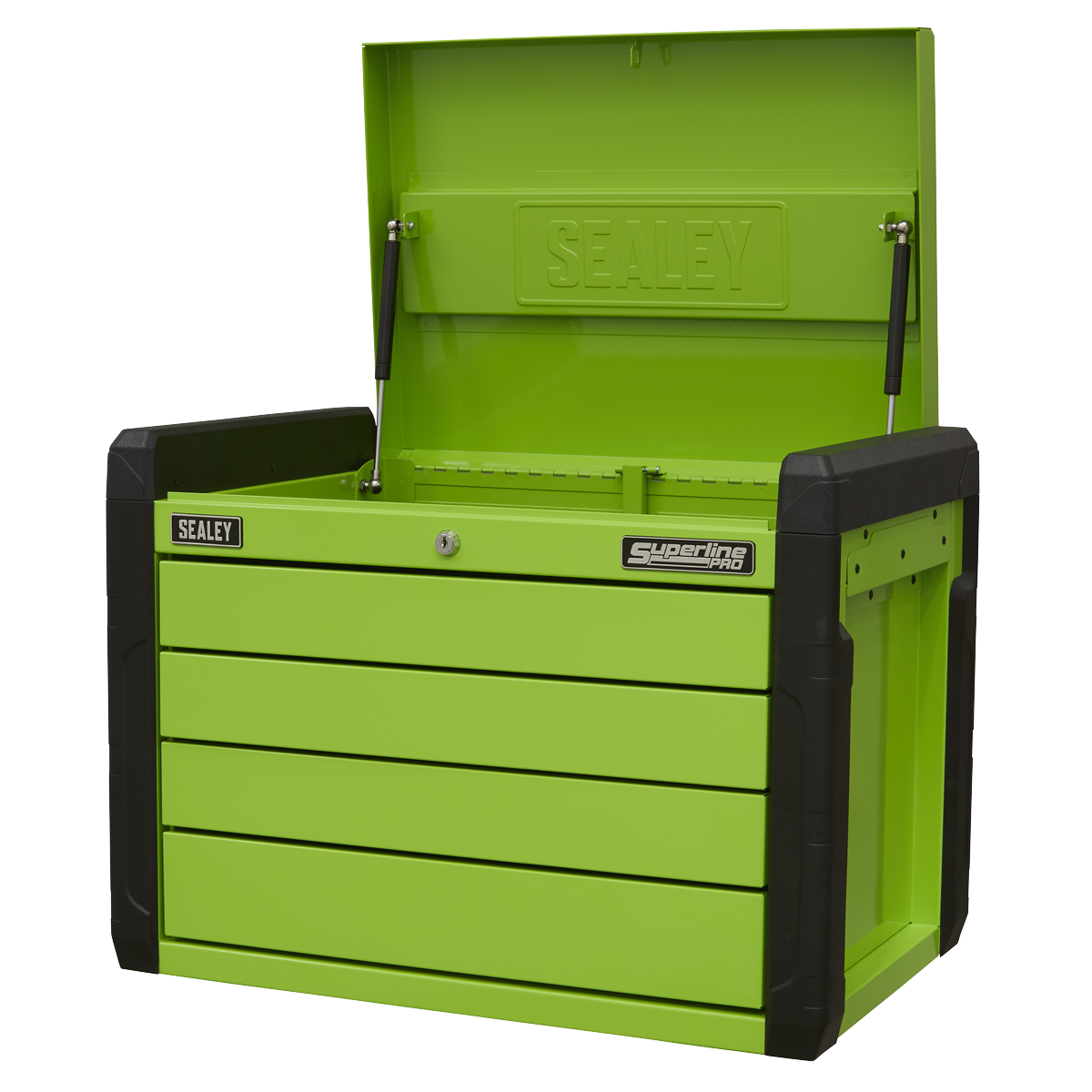 4 Drawer Push-to-Open Topchest with Ball-Bearing Slides - Hi-Vis Green