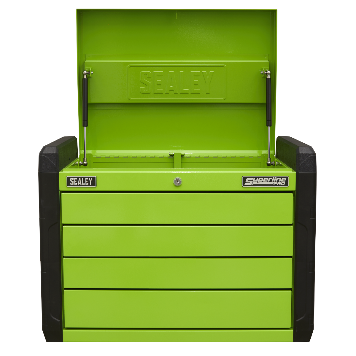 4 Drawer Push-to-Open Topchest with Ball-Bearing Slides - Hi-Vis Green