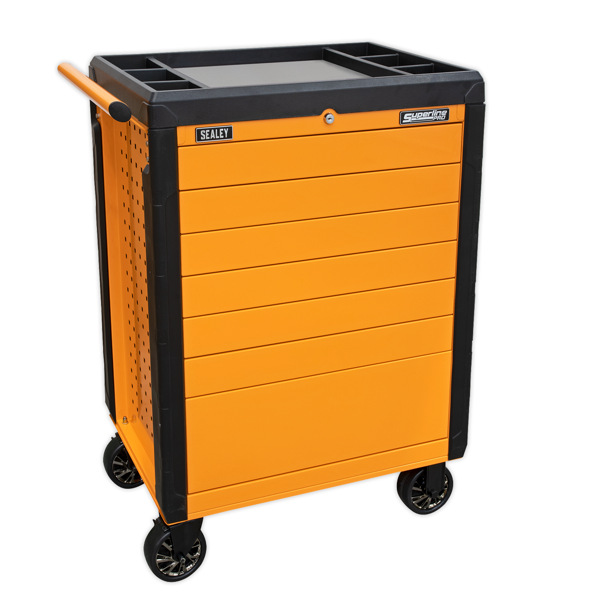 Rollcab 7 Drawer Push-To-Open - Orange