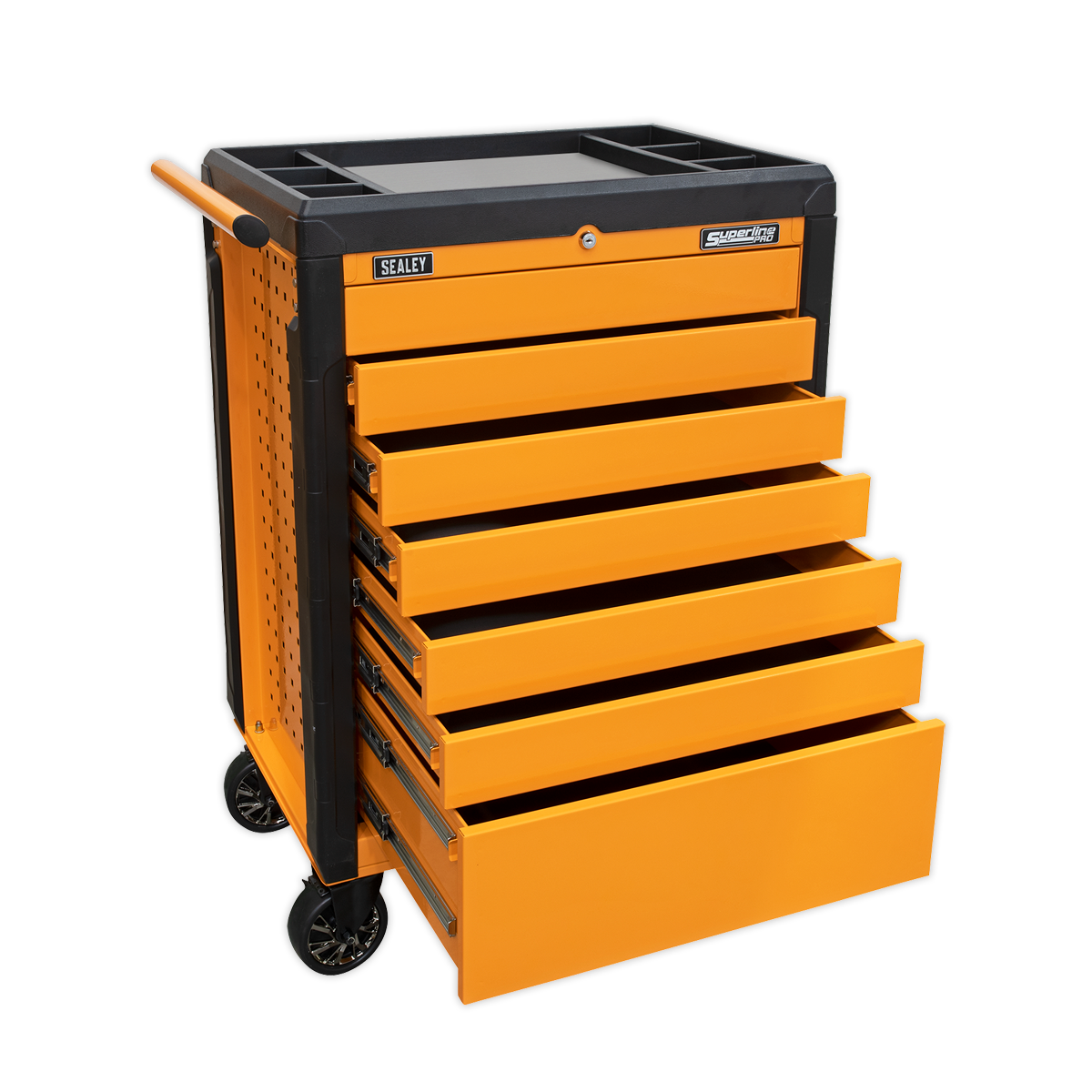 Rollcab 7 Drawer Push-To-Open - Orange