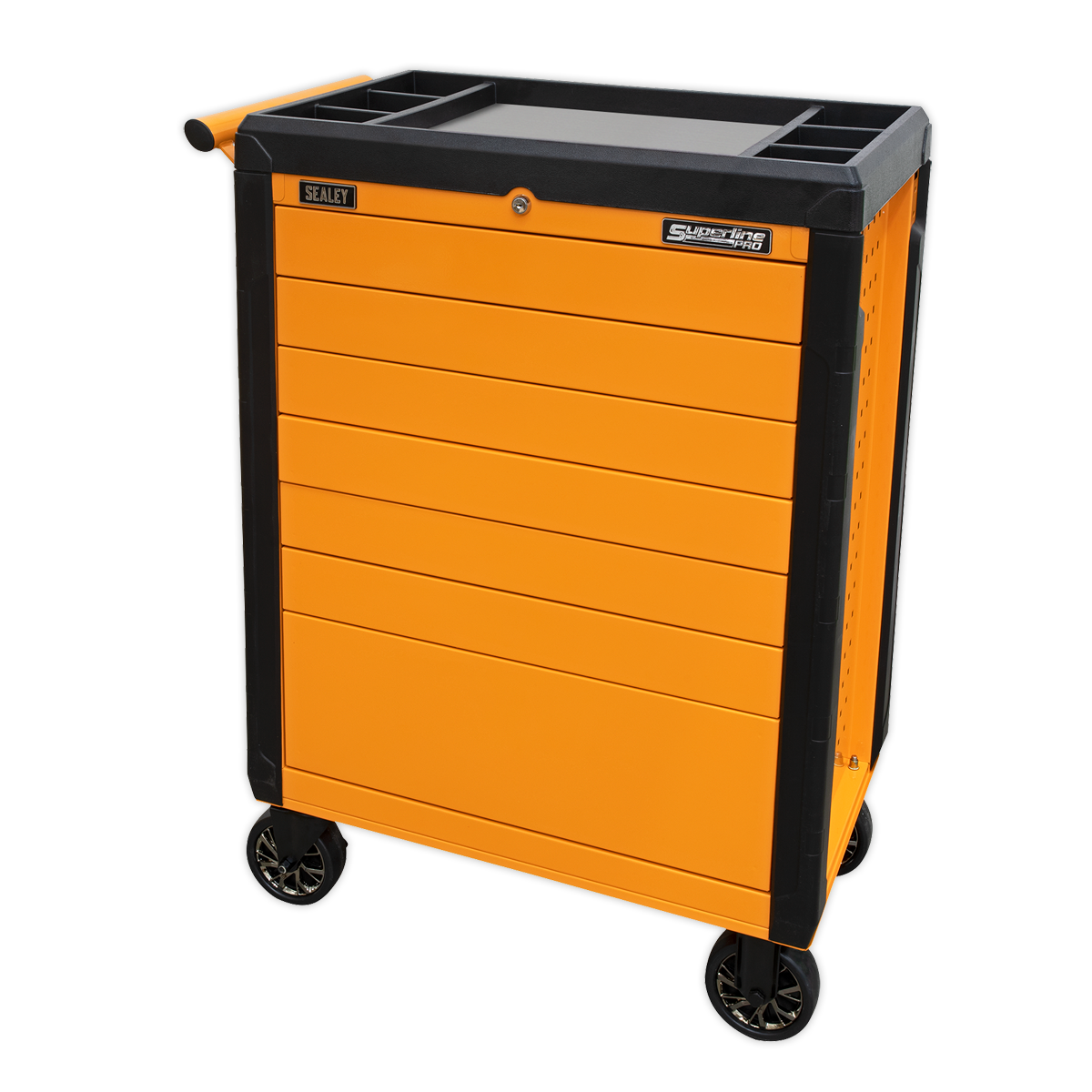 Rollcab 7 Drawer Push-To-Open - Orange