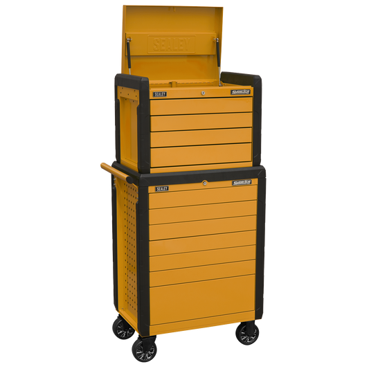 Topchest & Rollcab Combination 11 Drawer Push-To-Open Orange