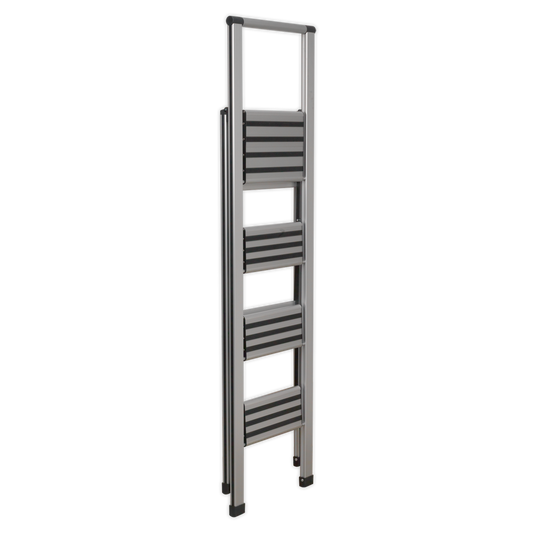 Aluminium Professional Folding Step Ladder 4-Step 150kg Capacity