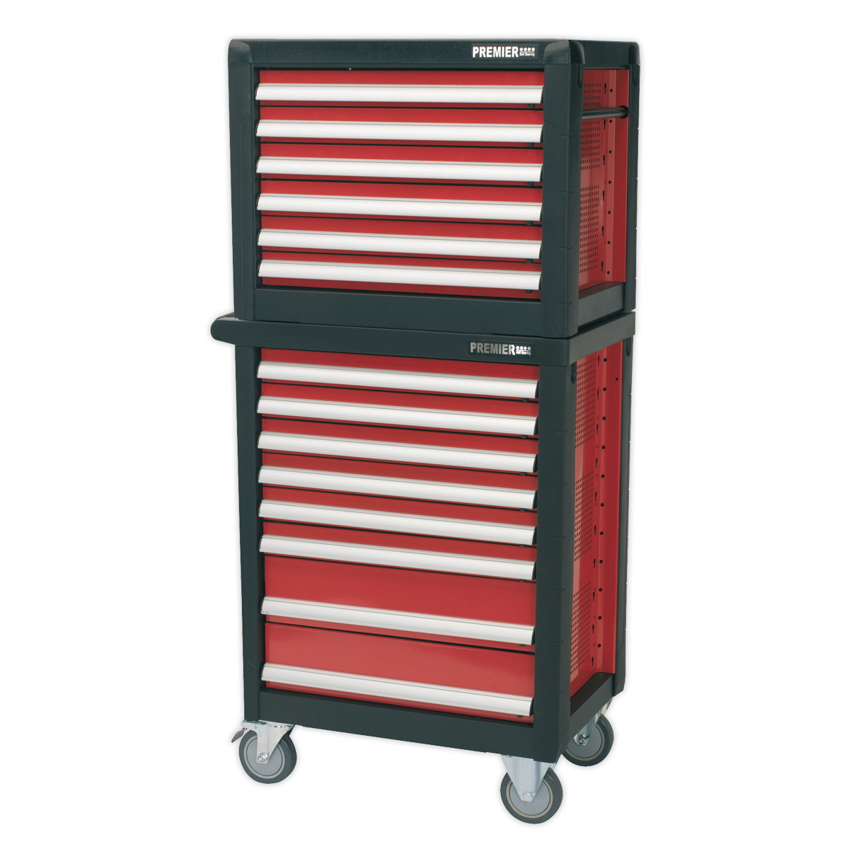 Topchest & Rollcab Combination 14 Drawer with Ball-Bearing Slides & 1233pc Tool Kit