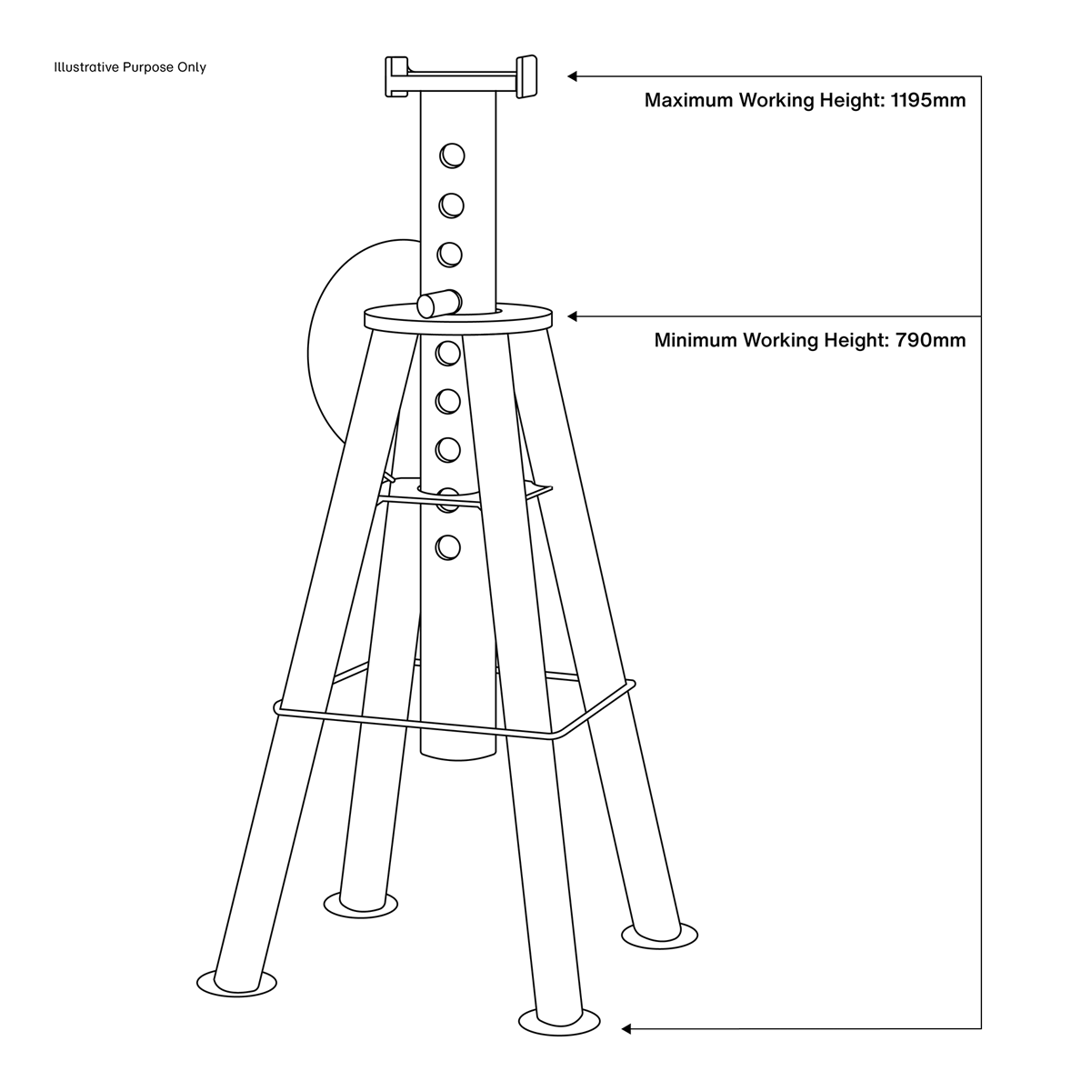 Axle Stands (Pair) 10 Tonne Capacity per Stand High Level