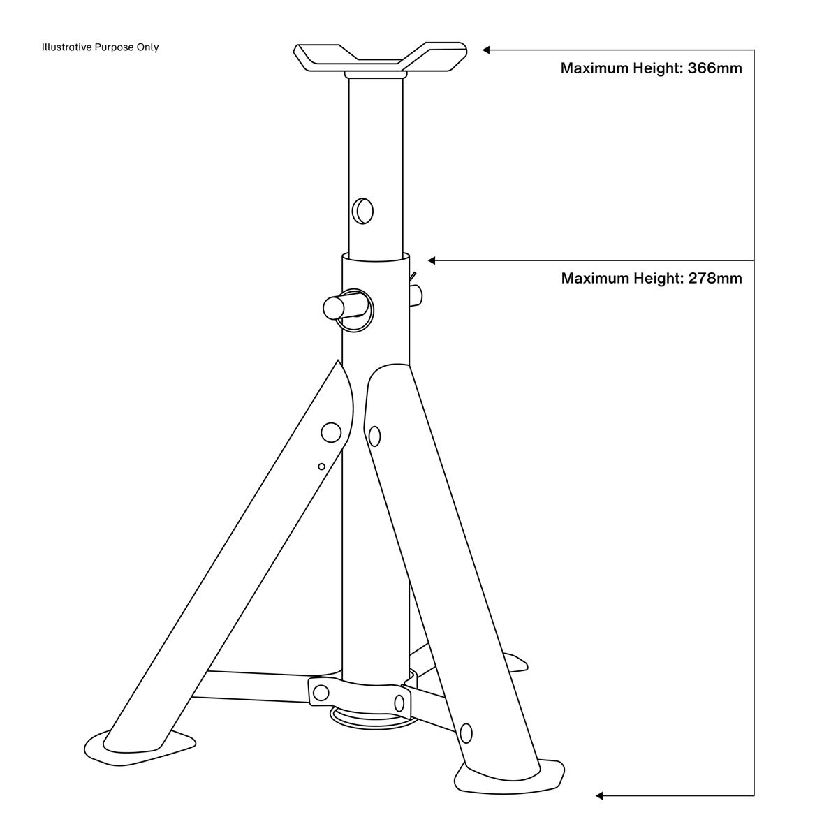 Axle Stands (Pair) 2 Tonne Capacity per Stand - Folding Type