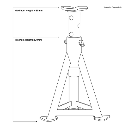 Axle Stands (Pair) 3 Tonne Capacity per Stand - White