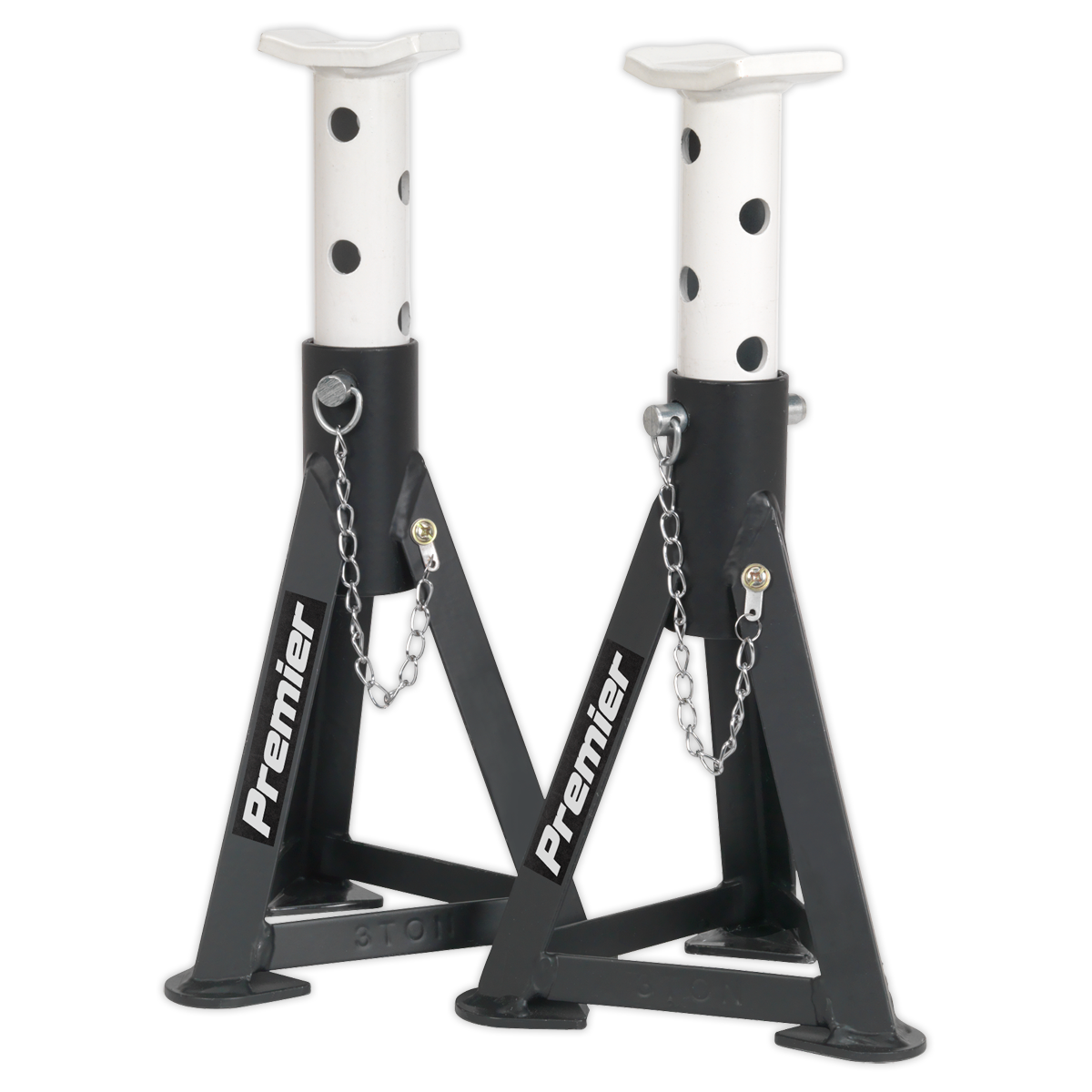 Axle Stands (Pair) 3 Tonne Capacity per Stand - White