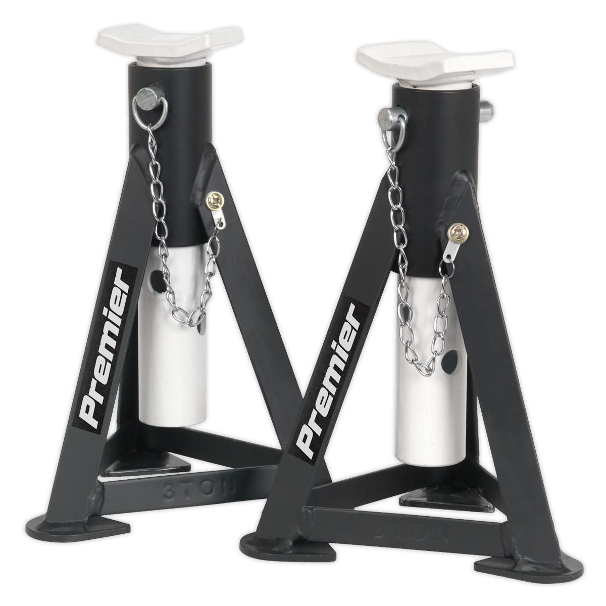 Axle Stands (Pair) 3 Tonne Capacity per Stand - White