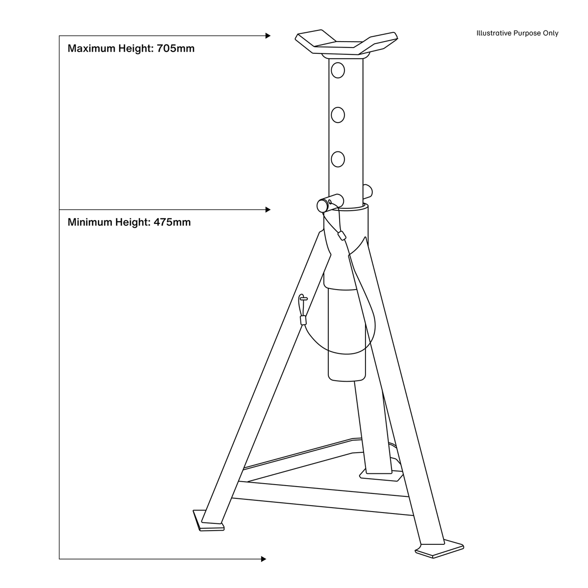 Axle Stands (Pair) 2.5 Tonne Capacity per Stand Medium Height