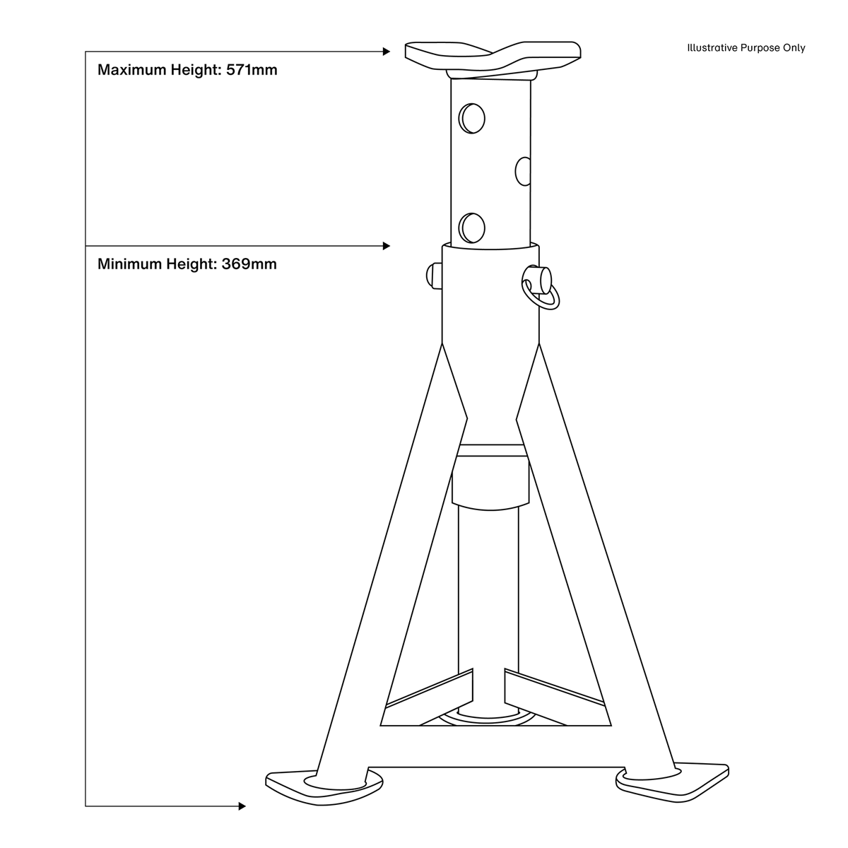 Axle Stands (Pair) 6 Tonne Capacity per Stand - White