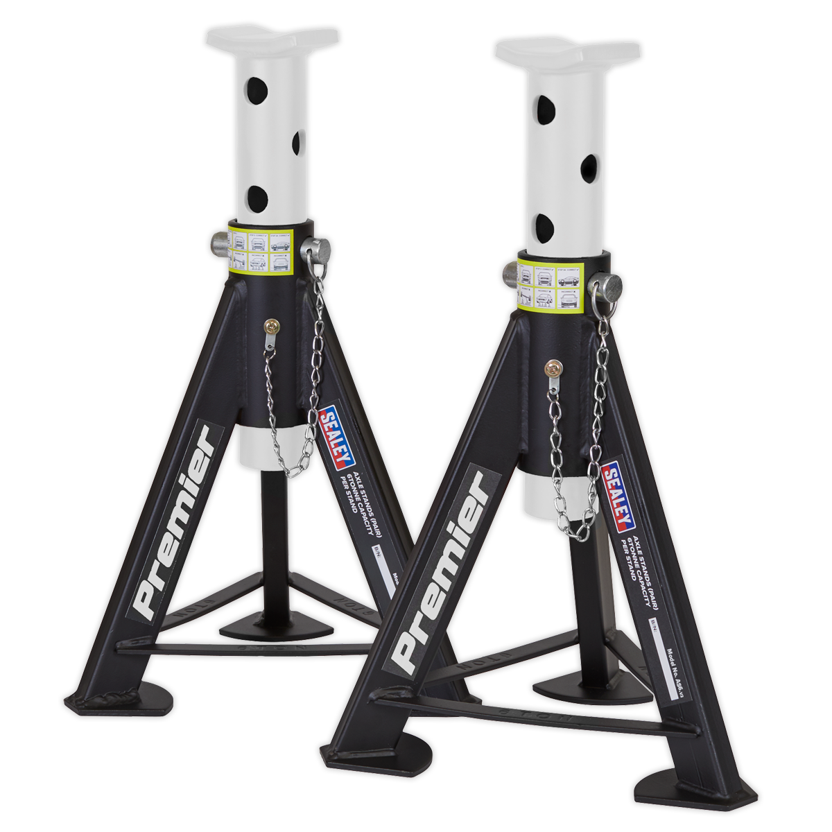 Axle Stands (Pair) 6 Tonne Capacity per Stand - White