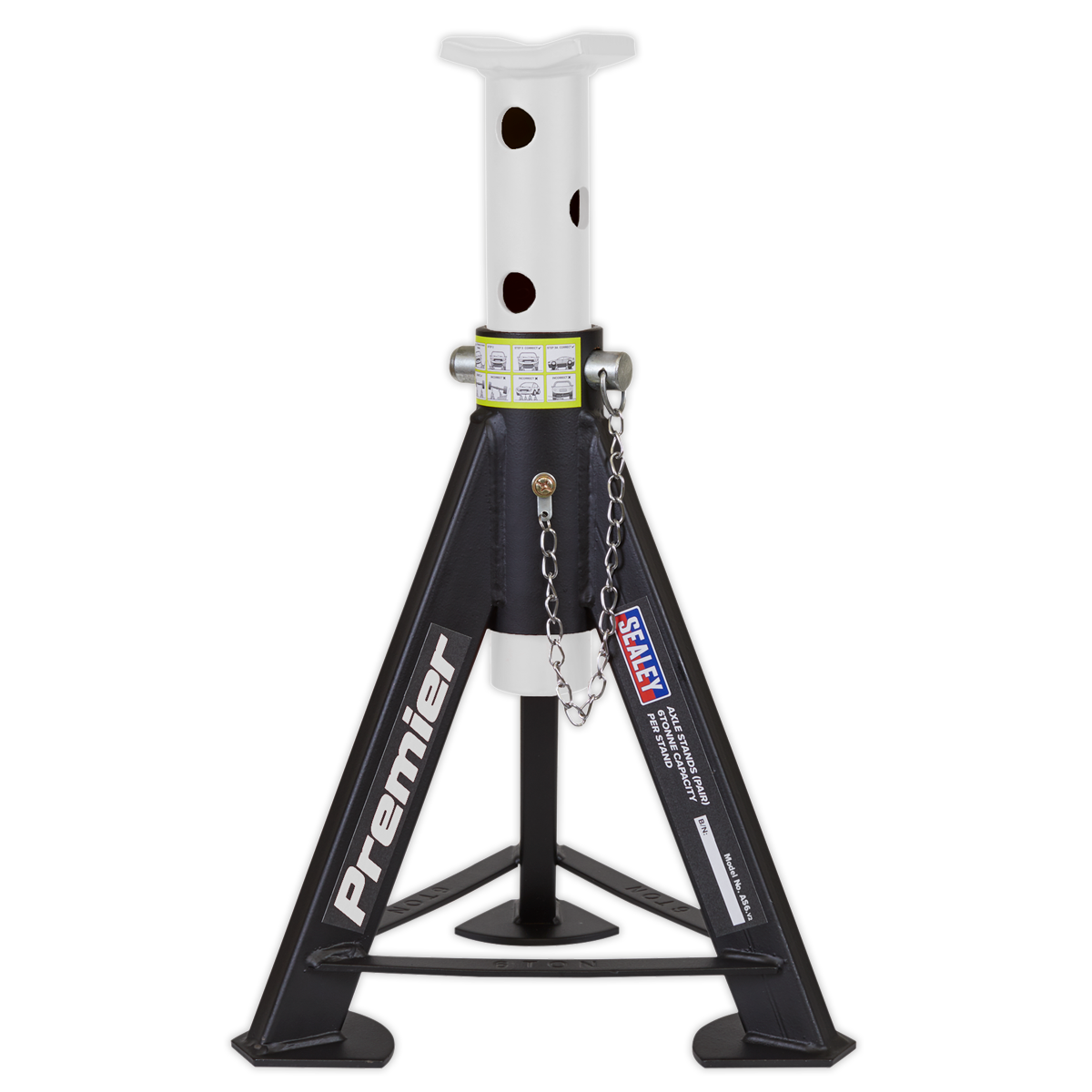 Axle Stands (Pair) 6 Tonne Capacity per Stand - White