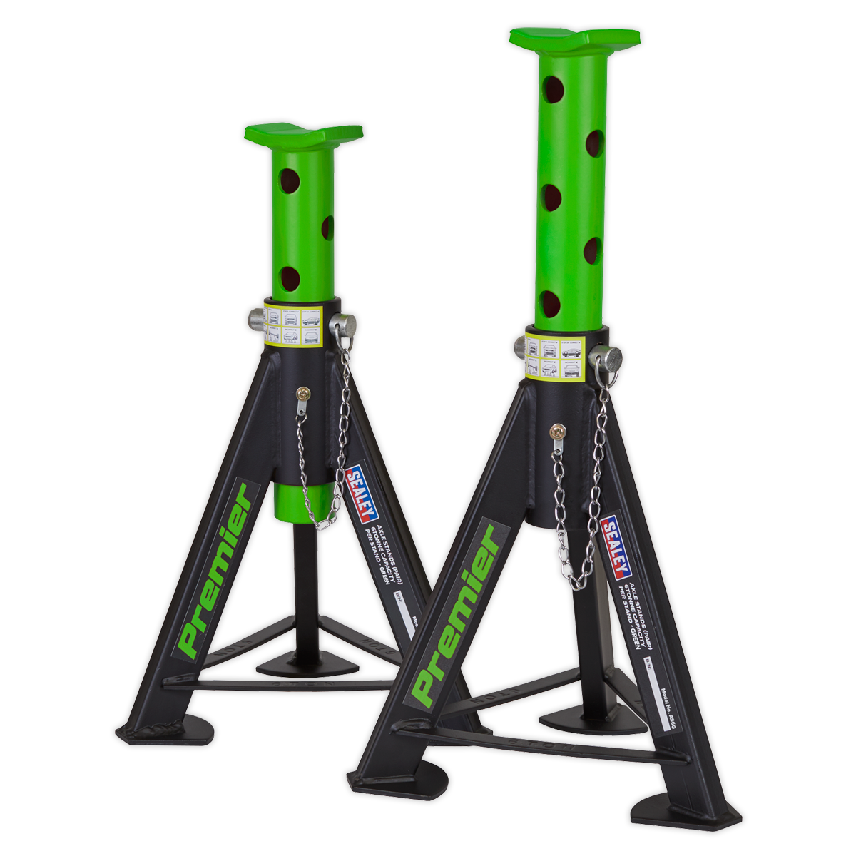 Axle Stands (Pair) 6 Tonne Capacity per Stand - Green