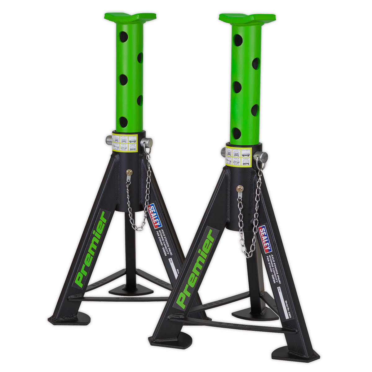 Axle Stands (Pair) 6 Tonne Capacity per Stand - Green