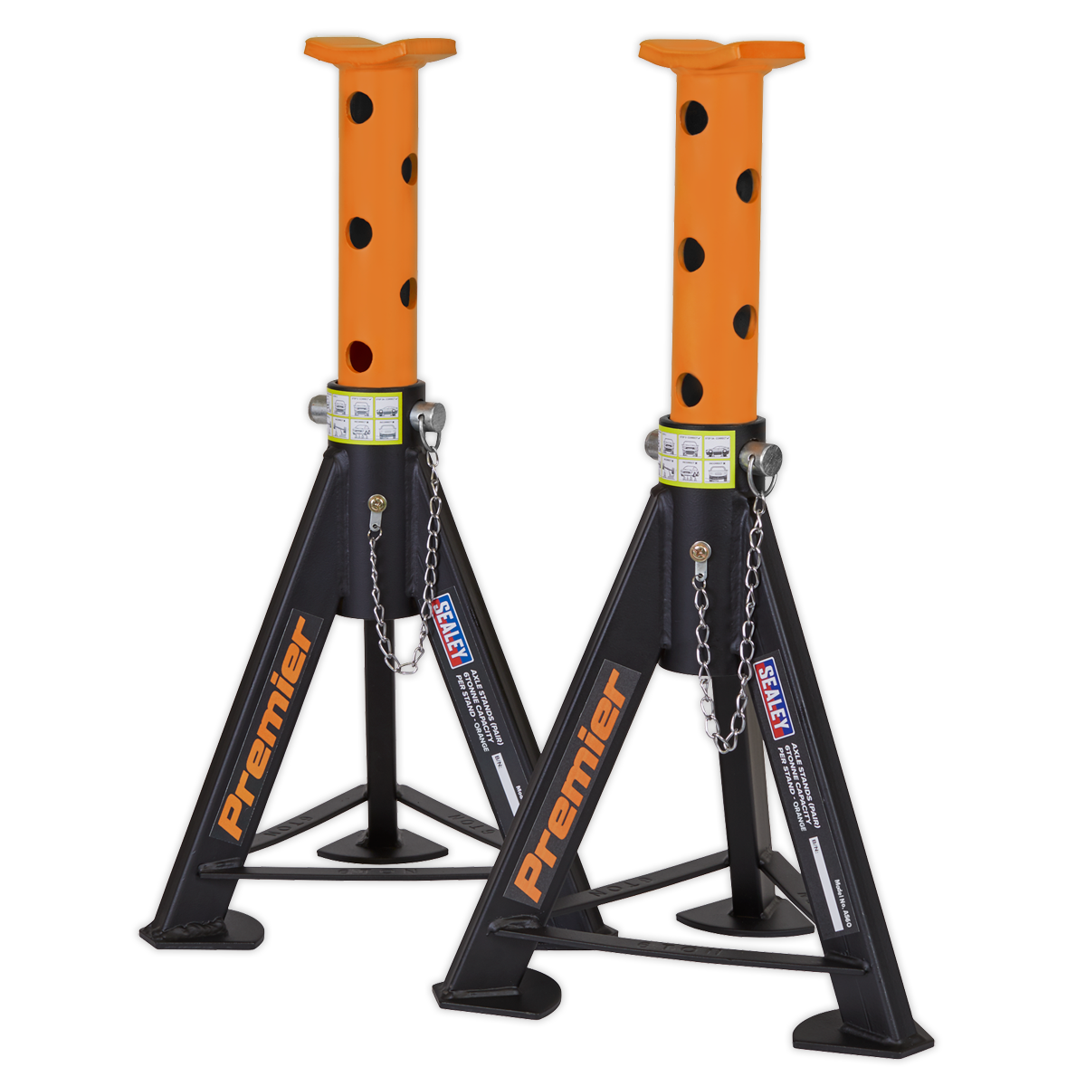 Axle Stands (Pair) 6 Tonne Capacity per Stand - Orange