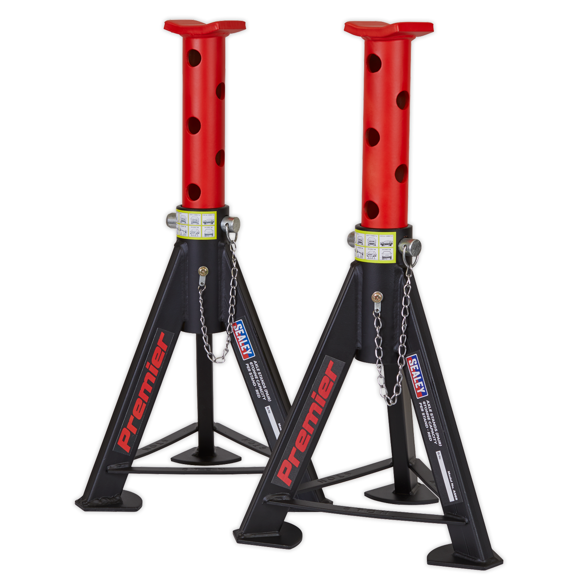 Axle Stands (Pair) 6 Tonne Capacity per Stand - Red