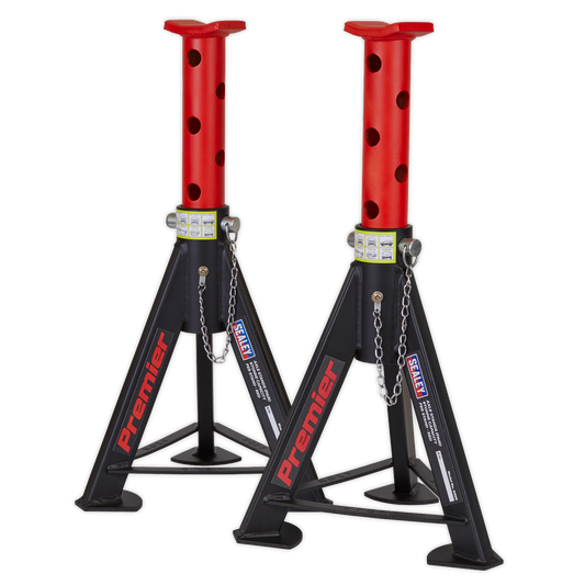 Axle Stands (Pair) 6 Tonne Capacity per Stand - Red