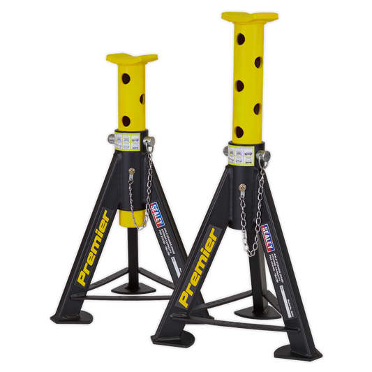 Axle Stands (Pair) 6 Tonne Capacity per Stand - Yellow