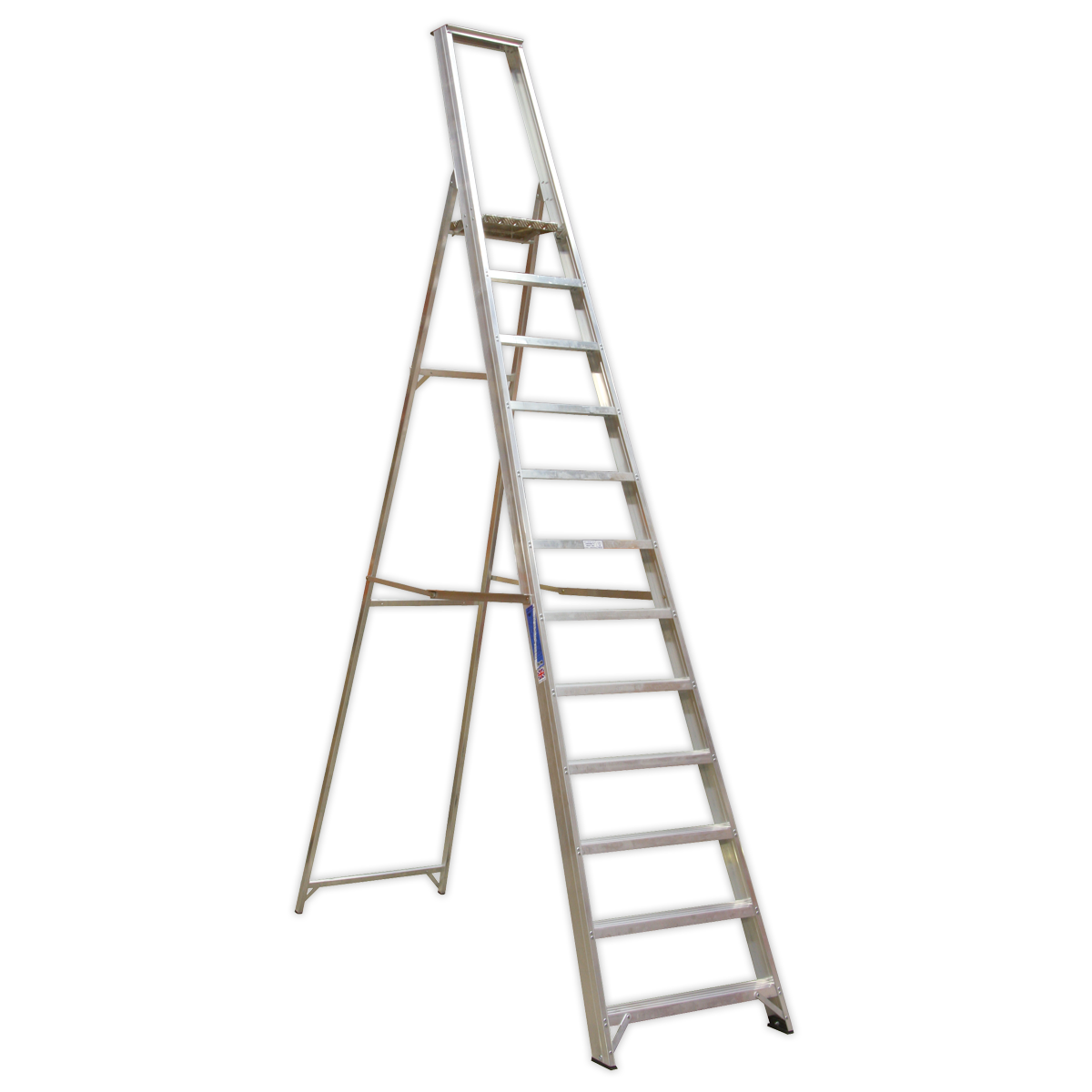 Aluminium Step Ladder 12-Tread Industrial BS 2037/1