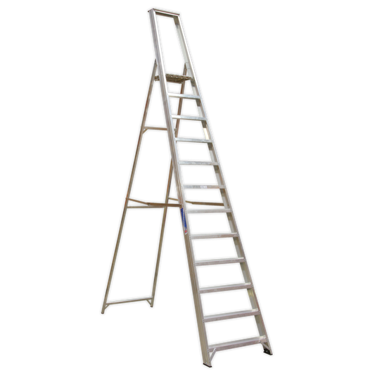 Aluminium Step Ladder 12-Tread Industrial BS 2037/1