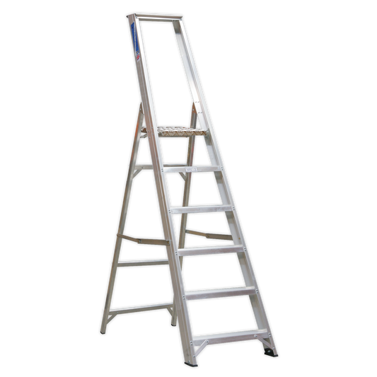 Aluminium Step Ladder 6-Tread Industrial BS 2037/1