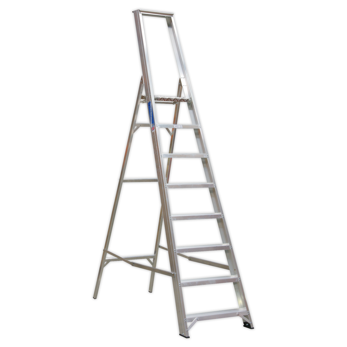 Aluminium Step Ladder 8-Tread Industrial BS 2037/1