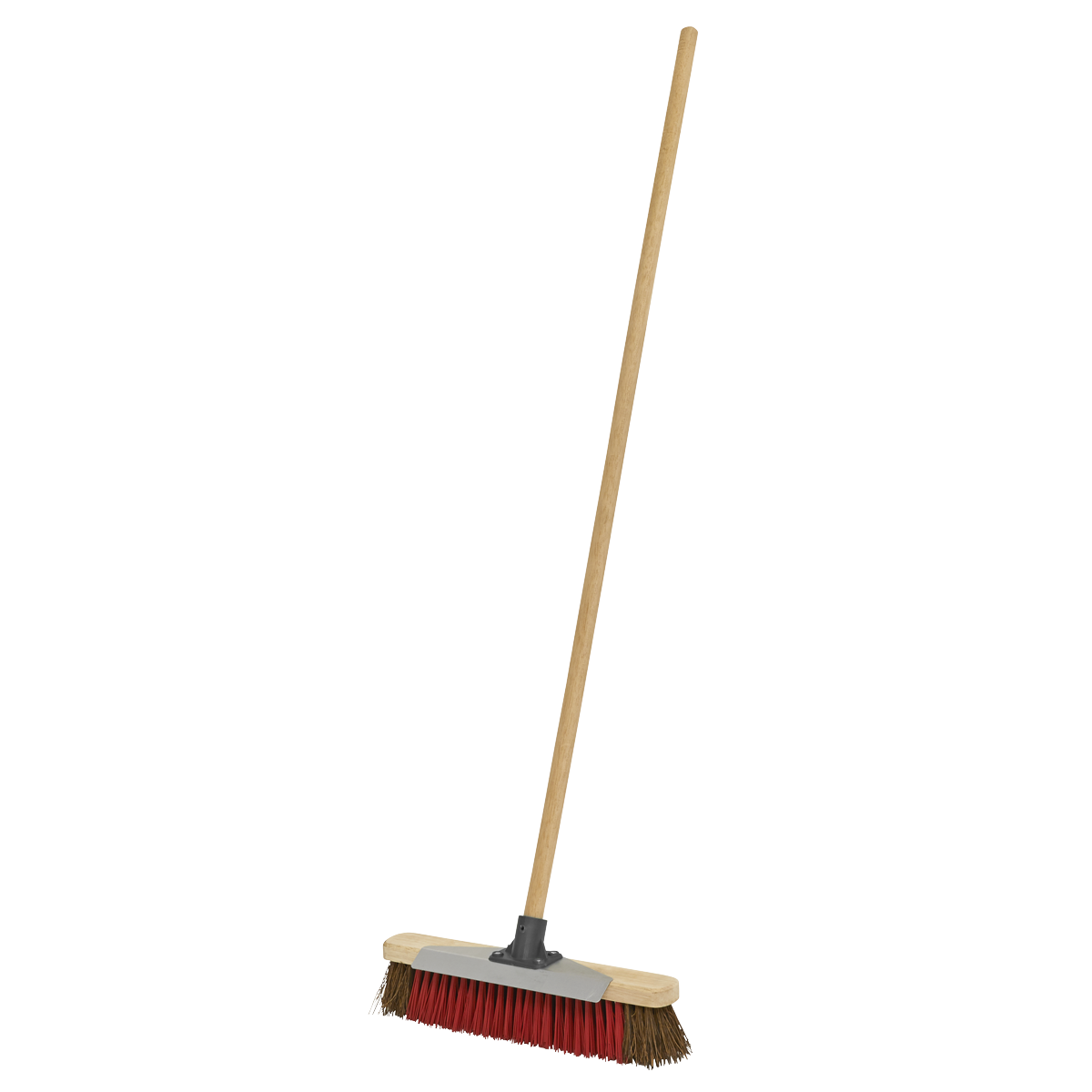 Heavy-Duty Stiff/Hard Bristle Broom with Scraper 16"(405mm)