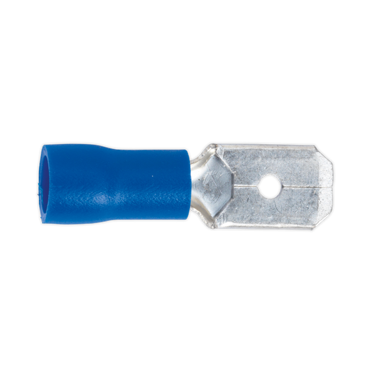 Push-On Terminal 6.3mm Male Blue Pack of 100