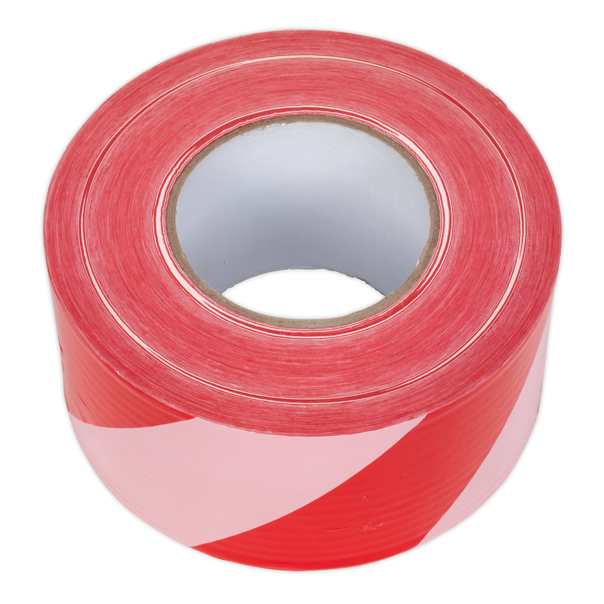 Hazard Warning Barrier Tape 80mm x 100m Red/White Non-Adhesive