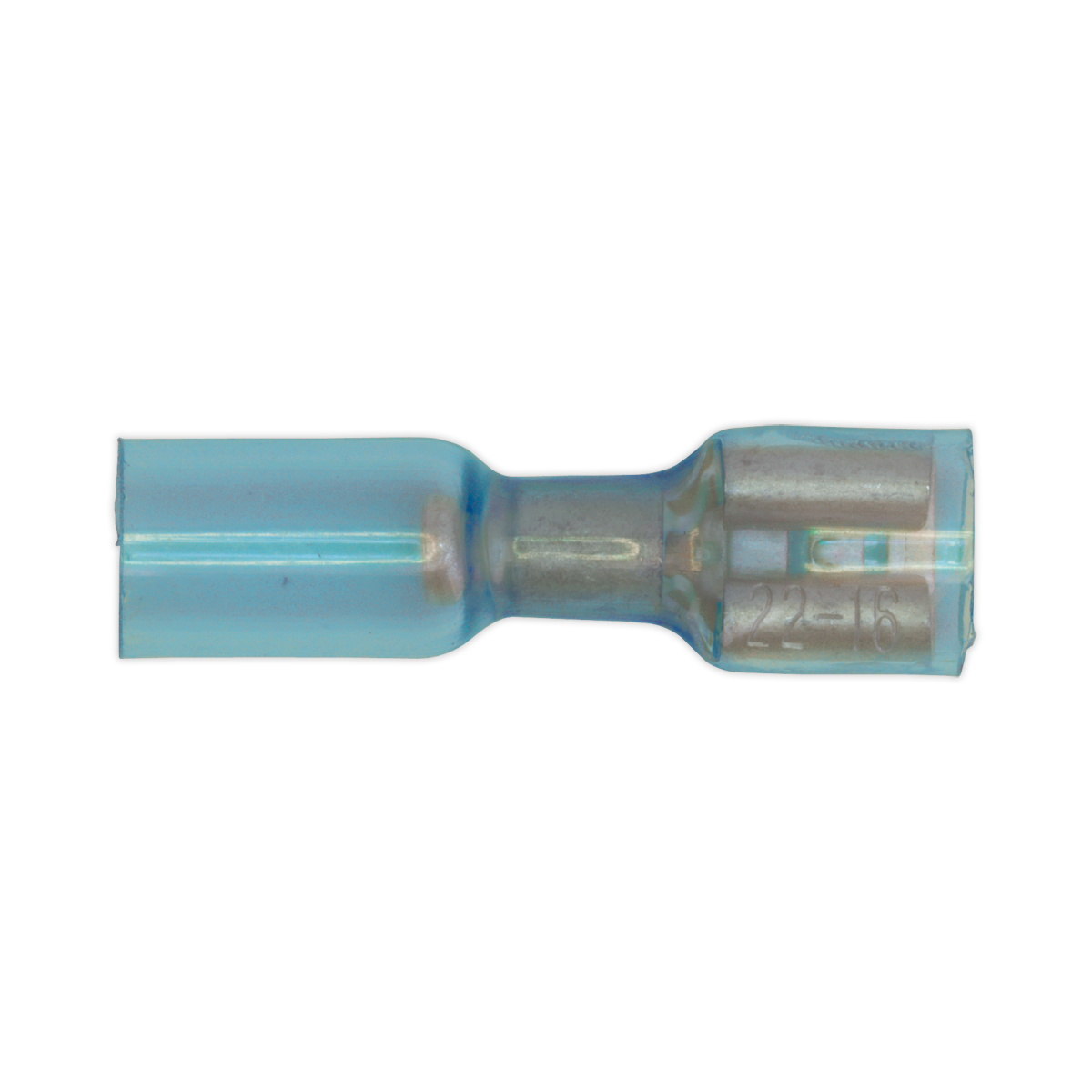 Heat Shrink Push-On Terminal 6.4mm Female Blue Pack of 25