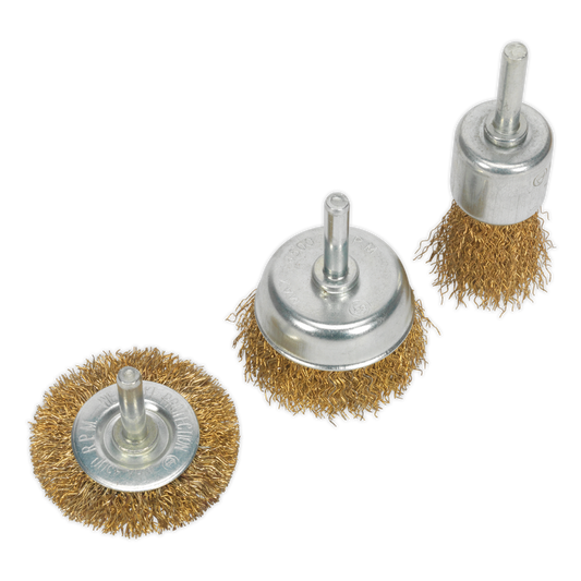 Wire Brush Set 3pc Brassed