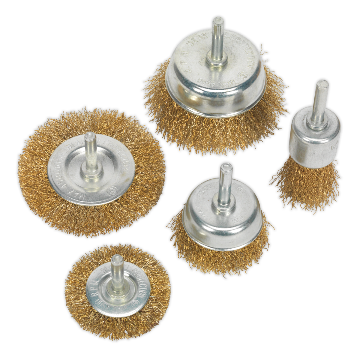 Wire Brush Set 5pc Brassed