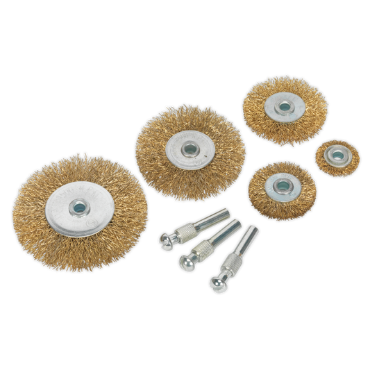 Wire Brush Set 8pc Brassed