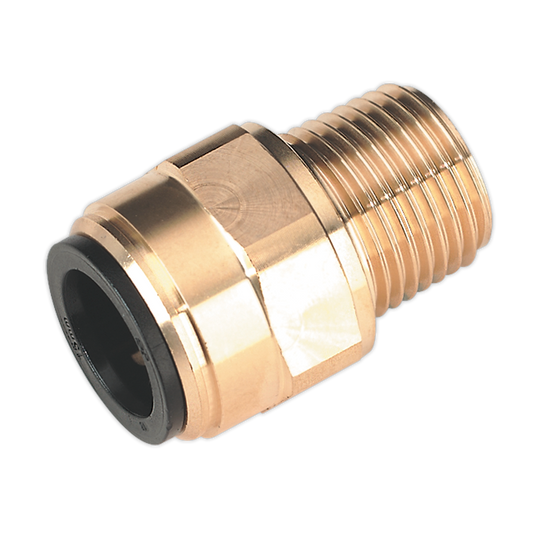 Straight Adaptor 15mm x 1/2"BSPT Brass (John Guest Speedfit® - MM011504N)