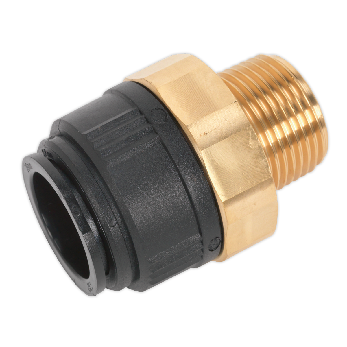 Straight Adaptor 28mm x 1"BSPT Brass (John Guest Speedfit® - MM012808N)