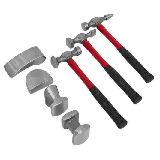 Panel Beating Set 7pc Drop-Forged Fibreglass Shafts