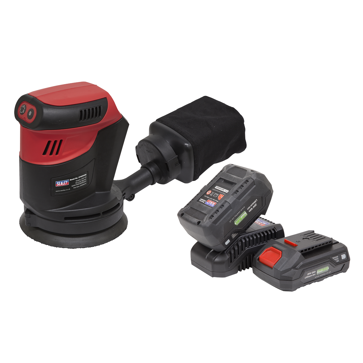 Cordless Orbital Palm Sander Kit Ø125mm 20V SV20 Series - 2 Batteries