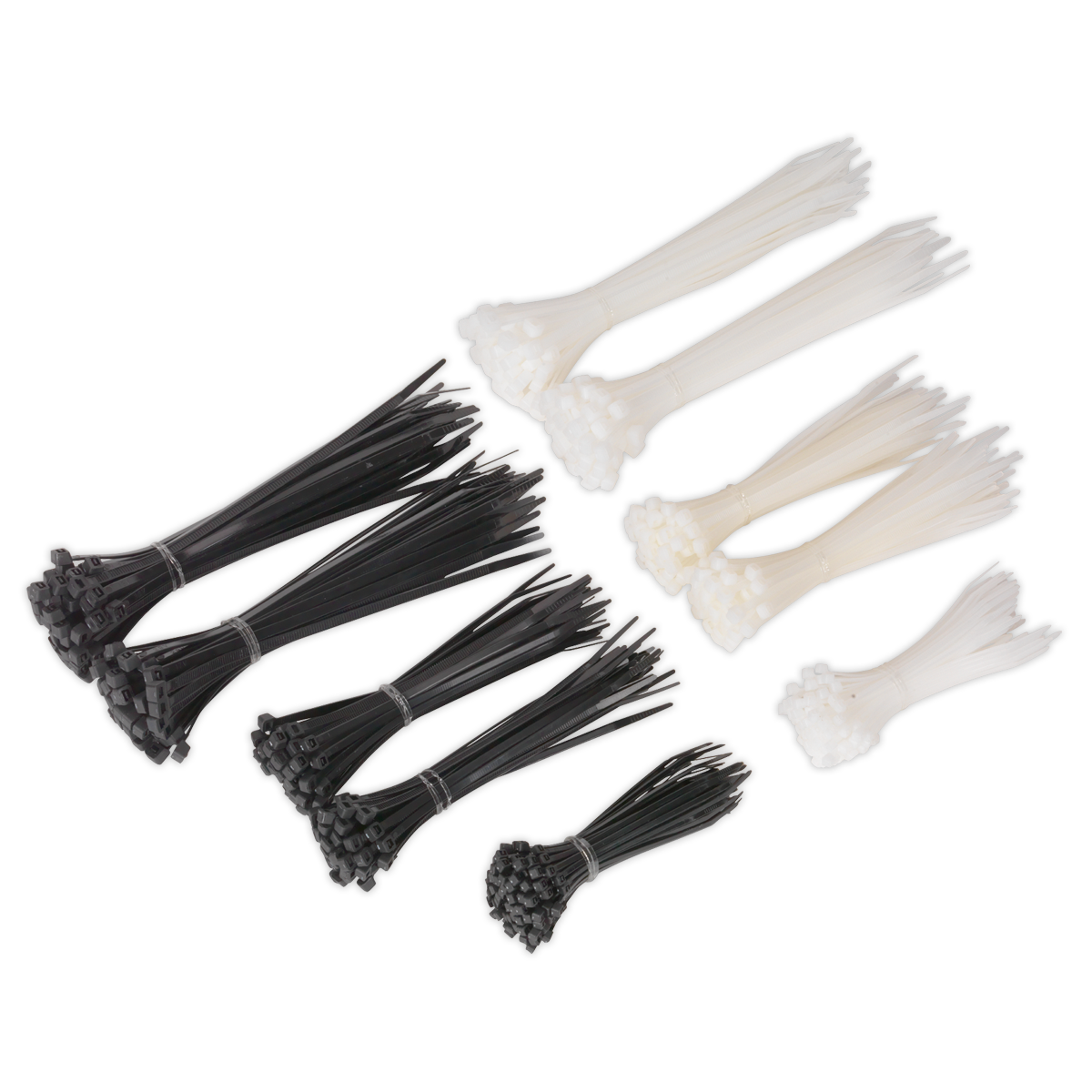 Cable Tie Assortment Black/White Pack of 600