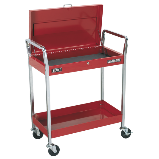 Trolley 2-Level Heavy-Duty with Lockable Top