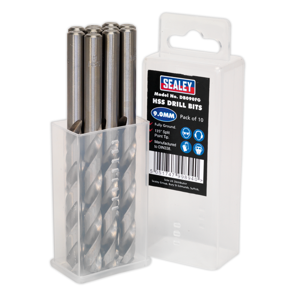 HSS Fully Ground Drill Bit Ø9mm Pack of 10