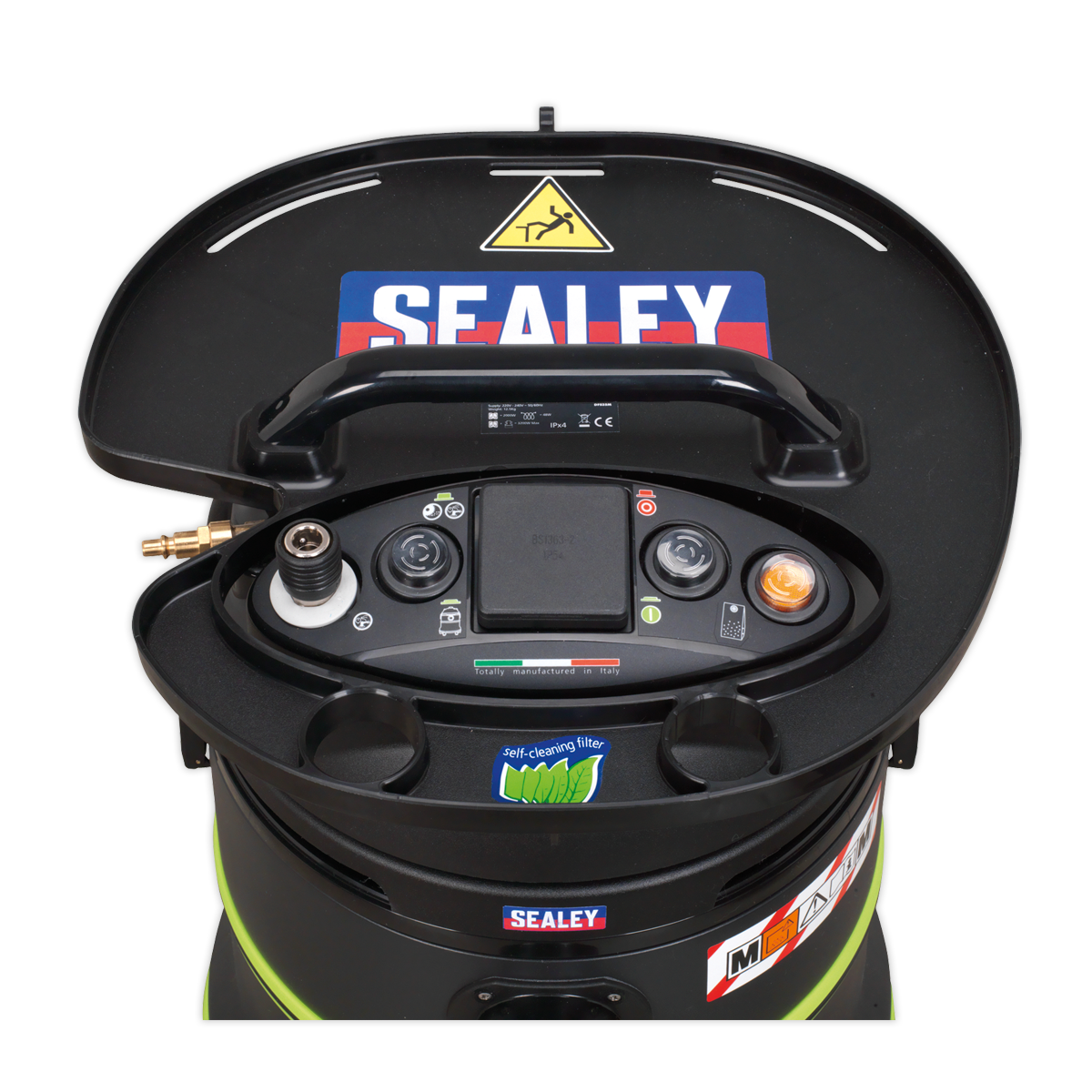 Vacuum Cleaner Industrial Dust-Free Wet/Dry 35L 1000W/230V Plastic Drum M-Class Self-Clean Filter